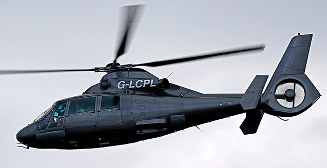 The Eurocopter AS365 Dauphin N2 G-LCPL helicopter that was used in SPECTRE
