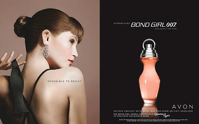 Gemma Arterton, agent Fields in Quantum of Solace, is the ambassador for Avon Bond Girl 007 perfume