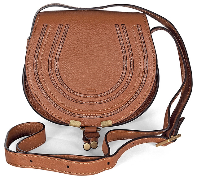 Chloé Marcie Small Saddle Bag tan leather