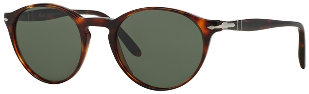 Persol PO3092SM Suprema 50 Petite Fit sunglasses in Havana frame and grey/green lenses 9015/31