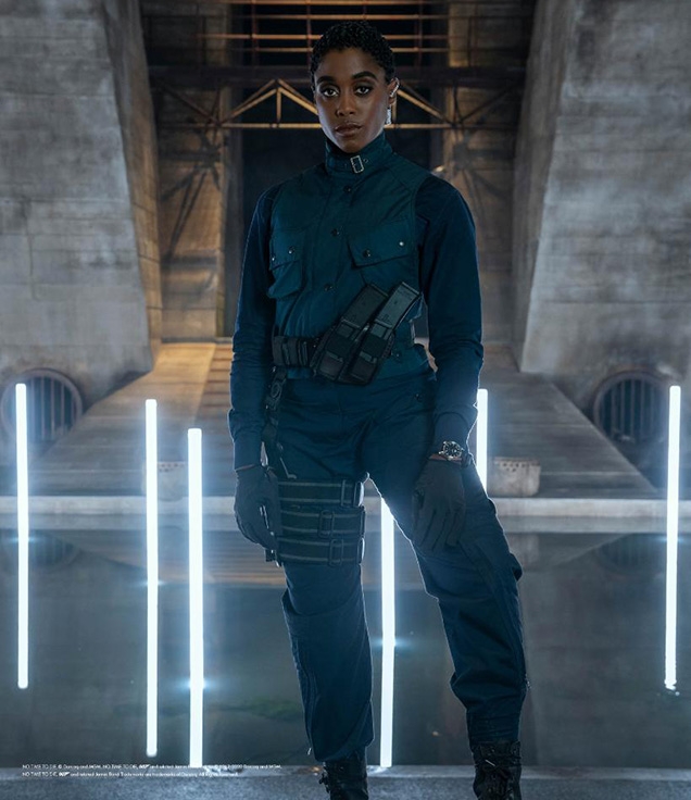 Lashana Lynch as Nomi with her commando outfit in No Time To Die
