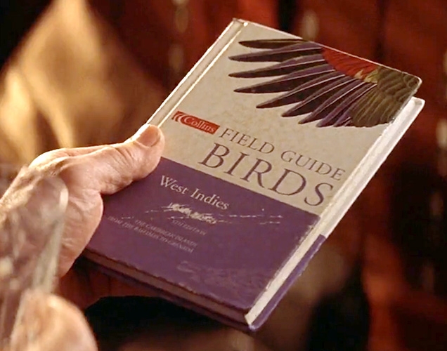 James Bond holds the Collins Field Guide Birds of the West Indies in his hand in Die Another Day. Note that the author's name (James Bond) is scratched out.