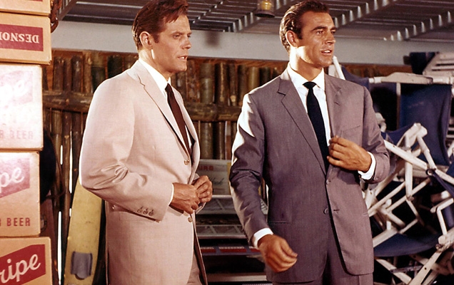 James Bond (Sean Connery) and Felix Leiter (Jack Lord) in Dr. No.