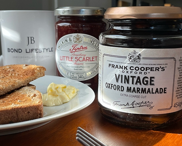 Frank Cooper's Vintage Oxford Marmalade is part of James Bond's breakfast in the novel From Russia With Love.