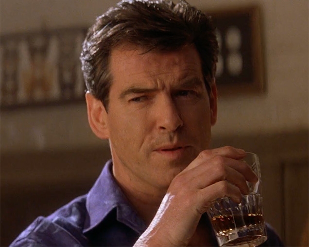 James Bond (Pierce Brosnan) drinks from a William Yeoward Double Old Fashioned Tumbler in Die Another Day.