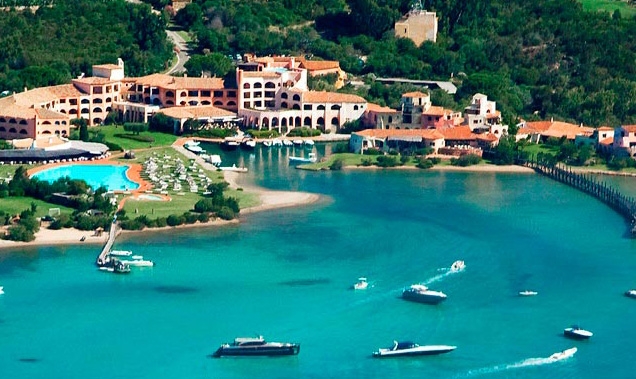 The Hotel Cala Di Volpe is beautifully situated in a small bay on the island of Sardinia, Italy