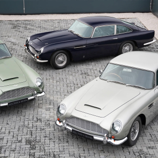 Four Aston Martin DB5s up for sale at Hilton & Moss