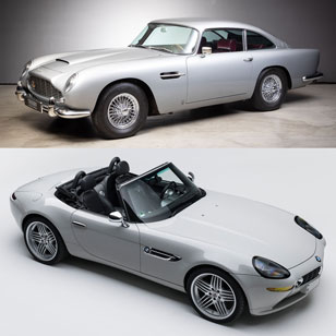 BMW Z8 and Aston Martin DB5 on Supercar Blondie Auction website