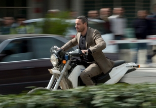 Ola Rapace as Patrice on Honda CFR250R in 'Turkish Police' colors in SkyFall