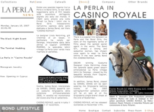 Screenshot of the La Perla website, showing the La Perla trunks and bikini