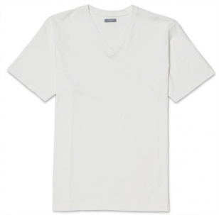 Sunspel Riviera V-Neck T-Shirt White