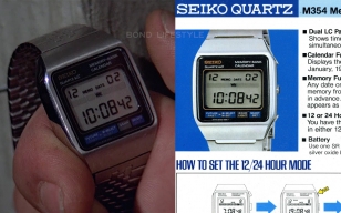 The movie prop watch features the same screen as in the Seiko M354 Manual