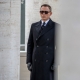 Daniel Craig as James Bond at the funeral scene in Rome