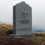 Tombstone erected on the Faroe Islands James Bond location 