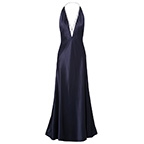 Michael Lo Sordo dress navy silk satin